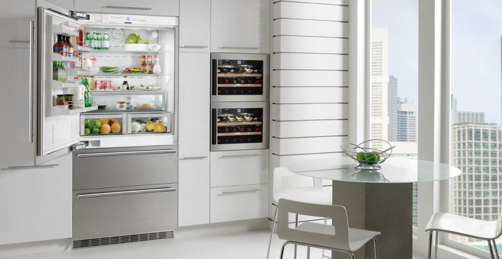 stainless steel refrigerator opened